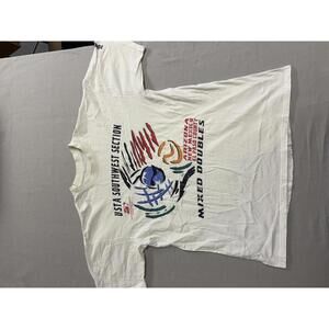 Vintage Tennis USTA Tshirt Southwest Section Mixed Doubles L